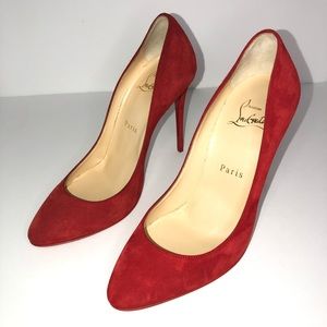Red Christian Louboutin’s heels